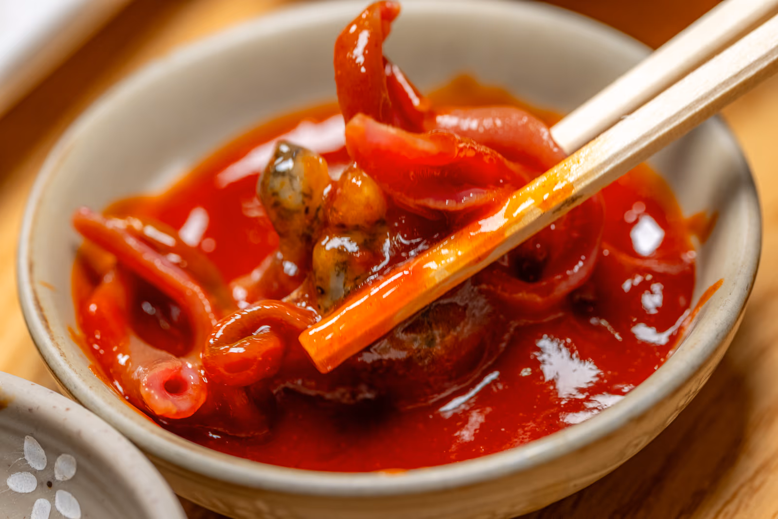 장씨해녀집 바다둘 개불회 깔끔히 손질된 한 접시