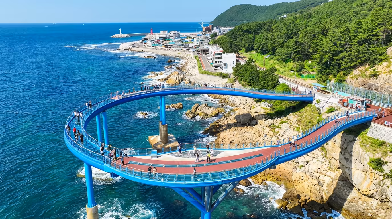 청사포 전망대와 등대