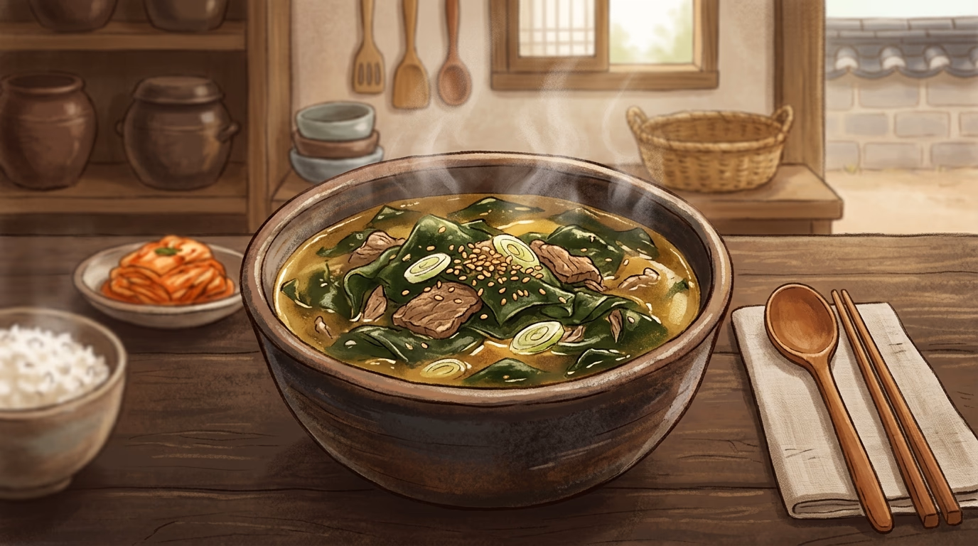 一碗熱騰騰的海帶湯 (AI生成插圖)