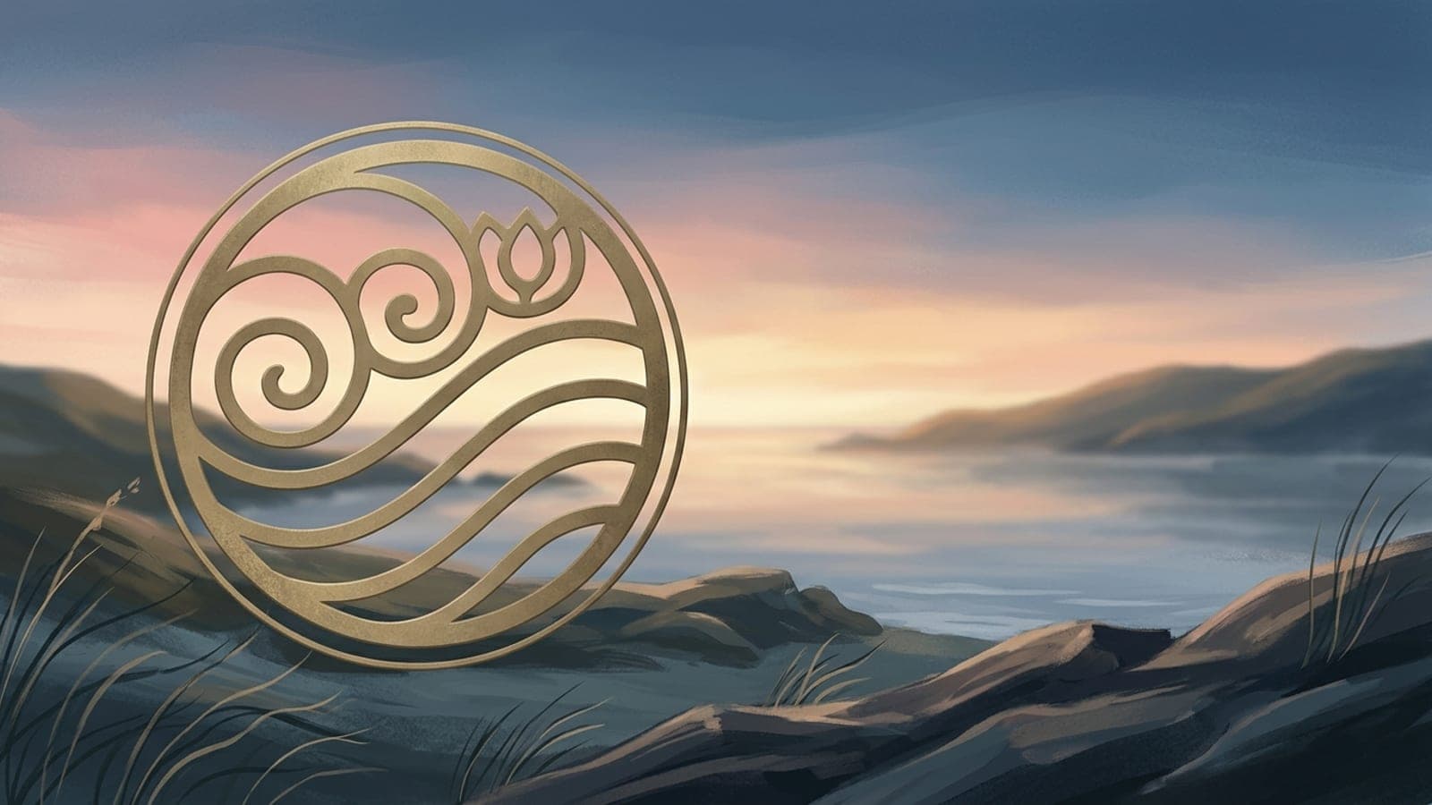 UNESCO Intangible Cultural Heritage inscription elements symbolic badge over a calm East Sea backdrop concept illustration