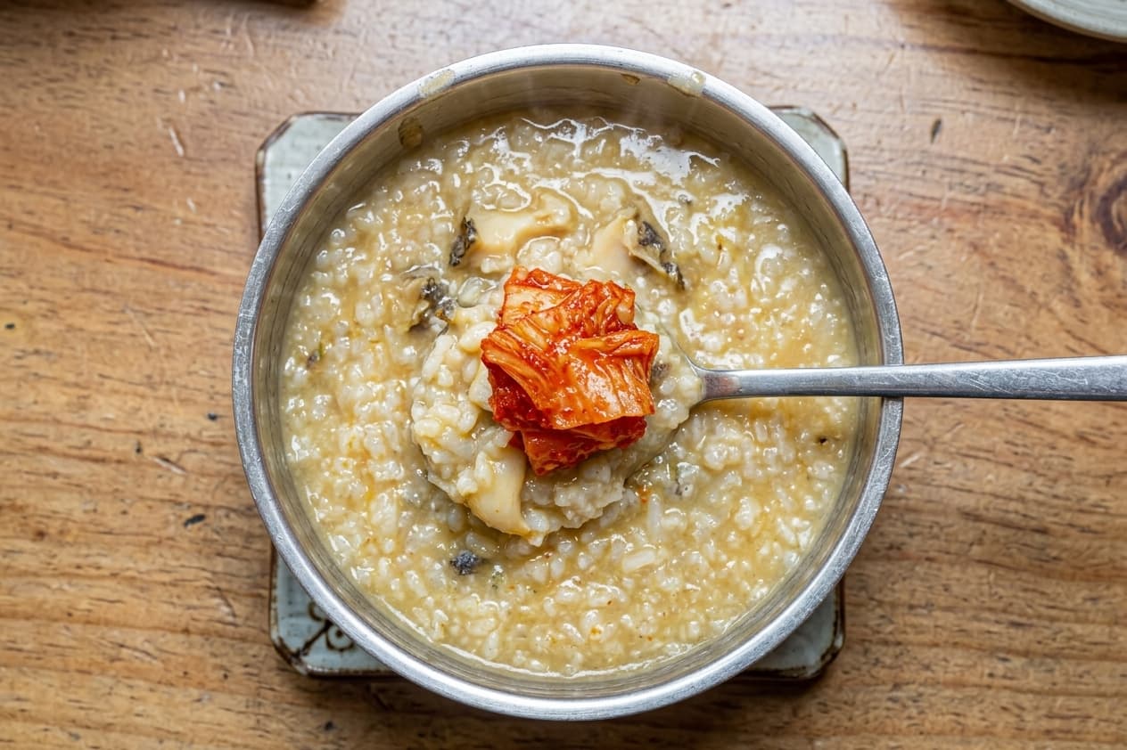 죽과 함께 나오는 연화리 해녀촌 손반찬 세팅
