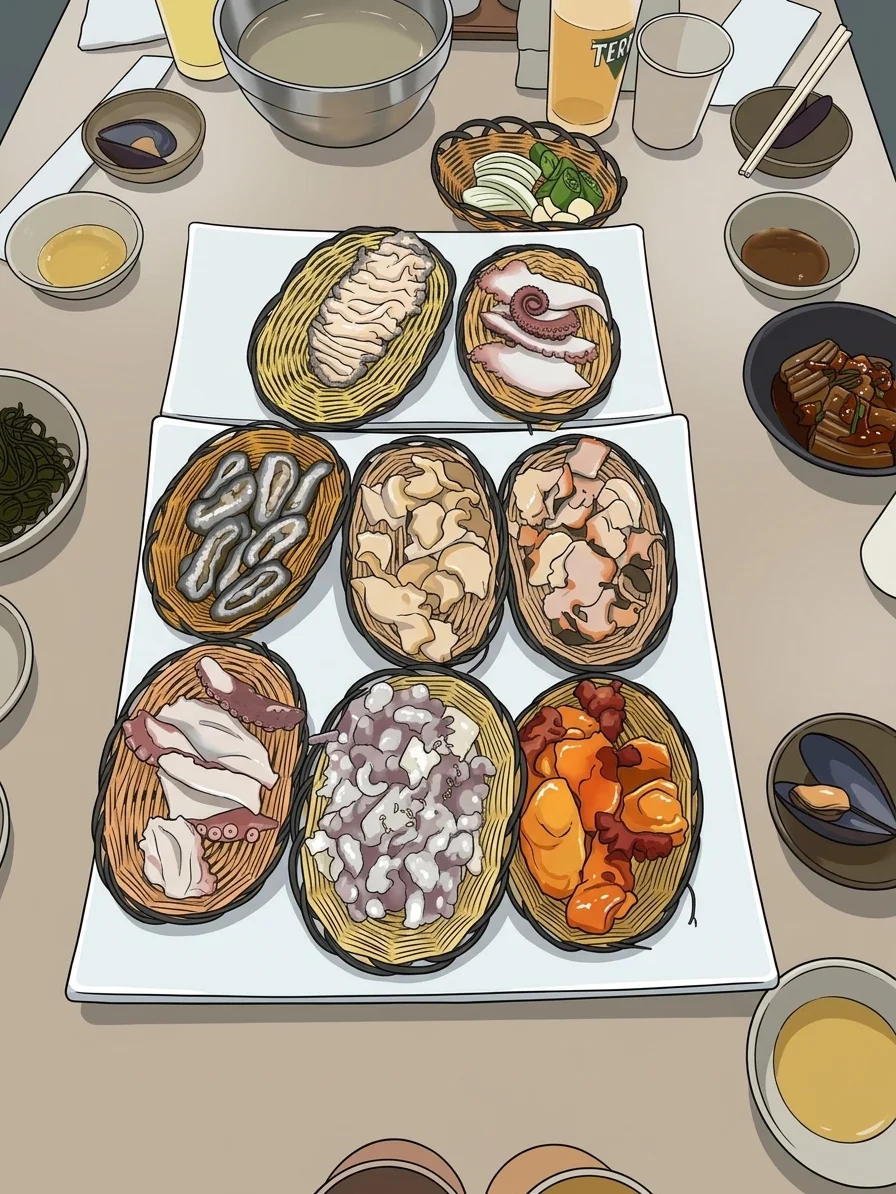 식당 홀·테이블 분위기 삽화